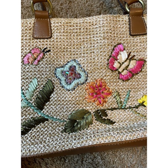 Butterfly Straw Tote great condition - Picture 7 of 7
